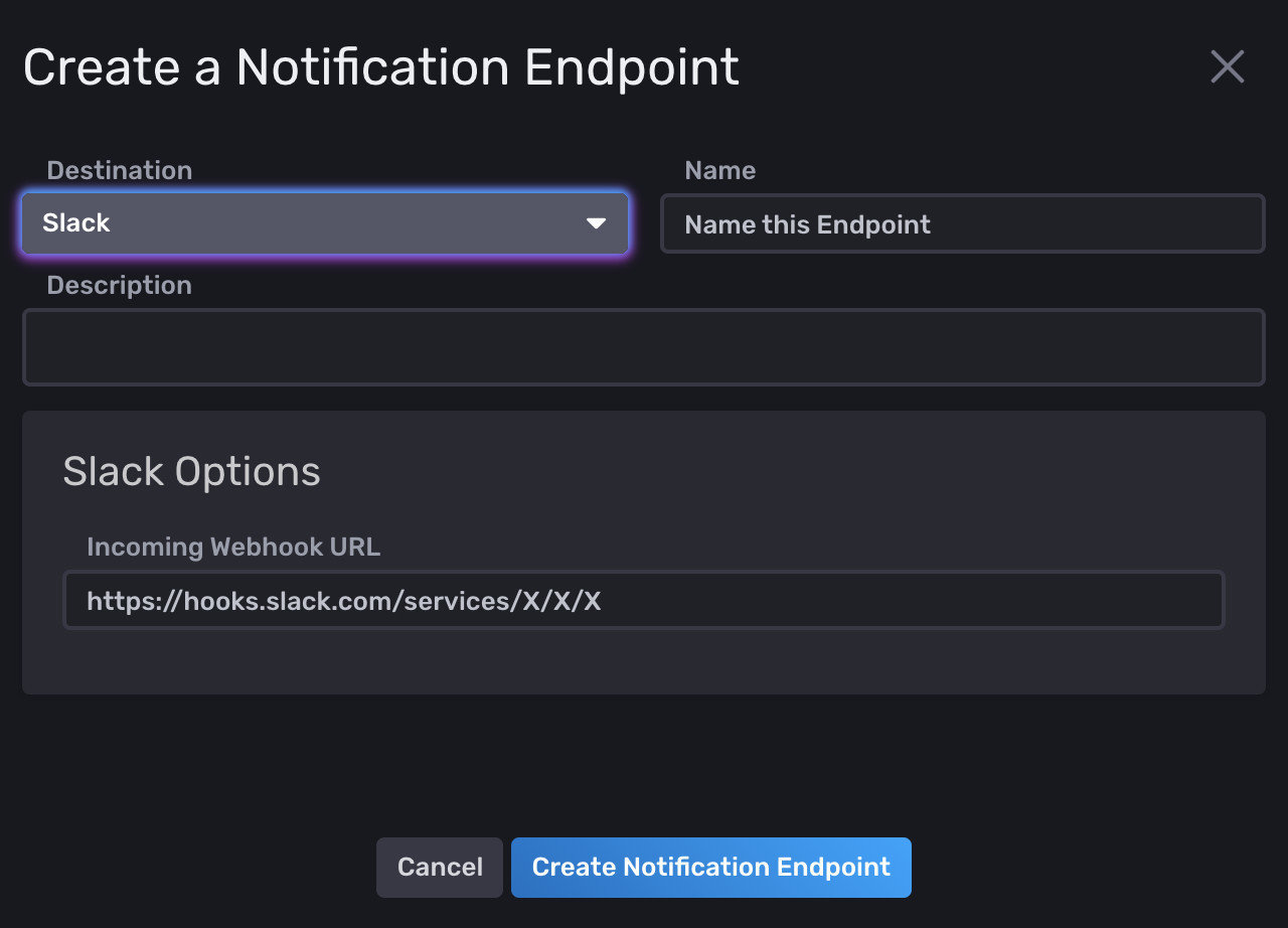 influxdb alerting create notification endpoint