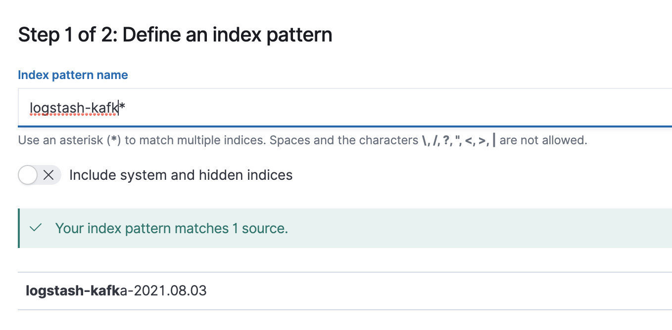 kafka index pattern